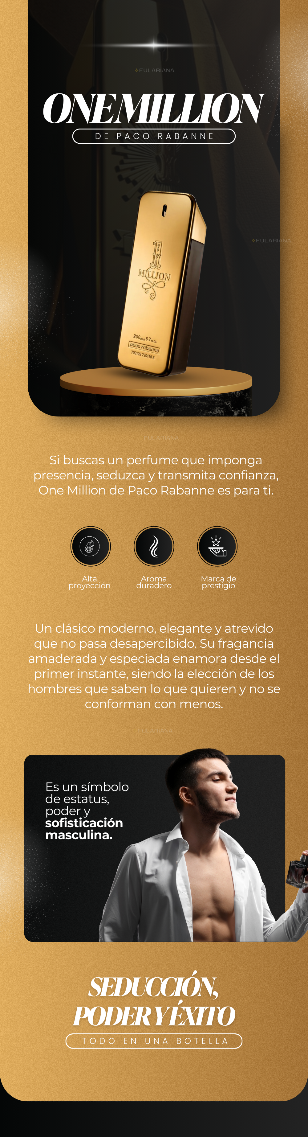 Perfume One Million De Paco Rabanne Para Hombre 100 ml 11 1 LP PERFUME ONE MILLION VICENTE PART1