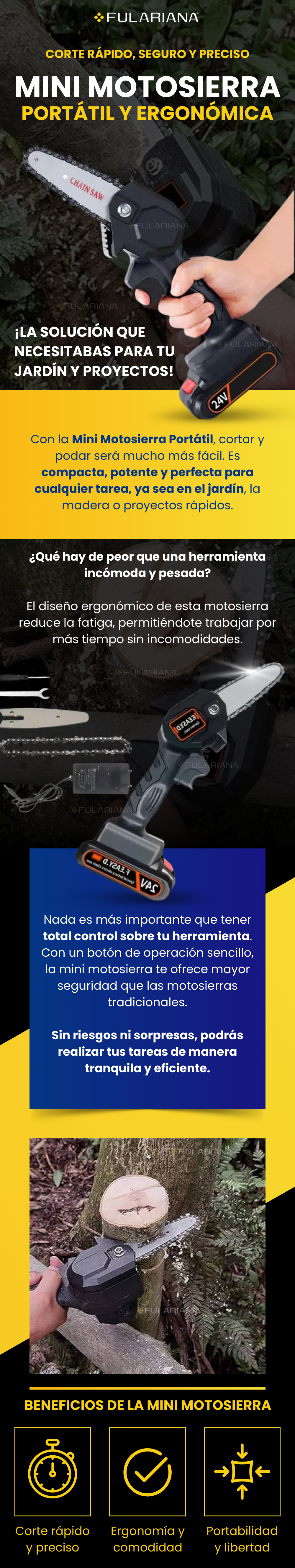 Mini Motosierra Portátil Ergonómica Recargable de 24v 16 1 LP MINI MOTOSSERA VICENTE