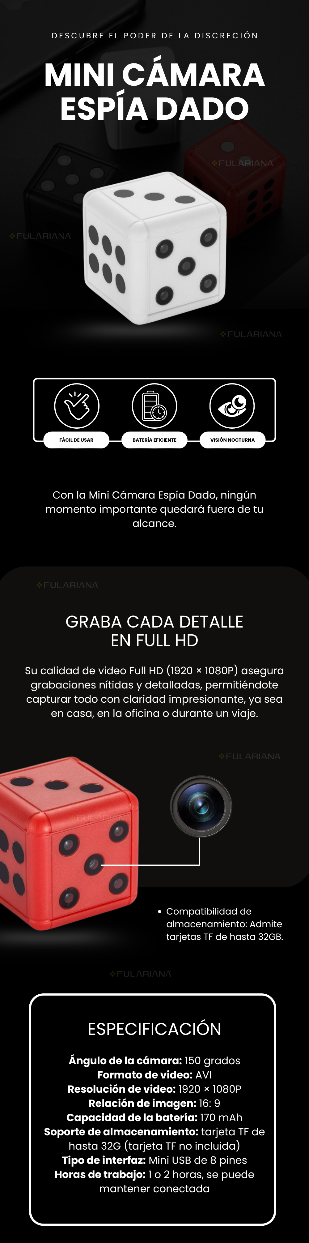 Mini cámara espia Dado 17 LP CAMERA MINI VICENTE PART 1