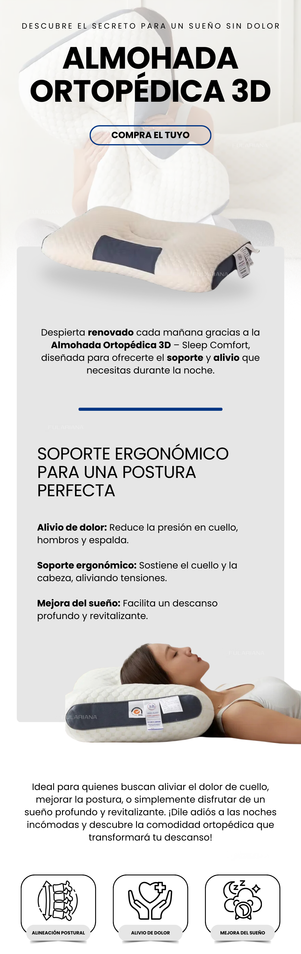 Almohada Ortopedica 3D – Sleep Comfort 12 LP ALMOFADA ORTOPEDICA VICENTE PART 1