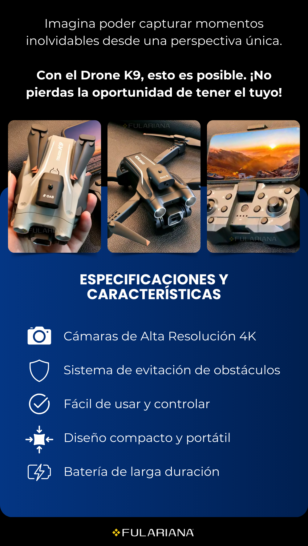 Drone K9 Camara HD 4K 17 3 LP DRONE K9 CAMERA HD VICENTE