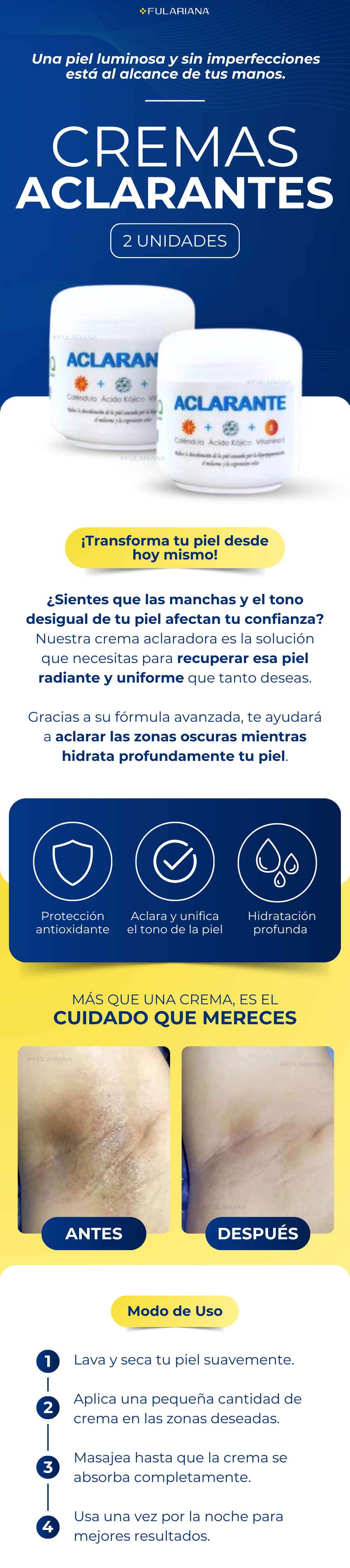 1 LP CREMAS ACLAREANTES VICENTE