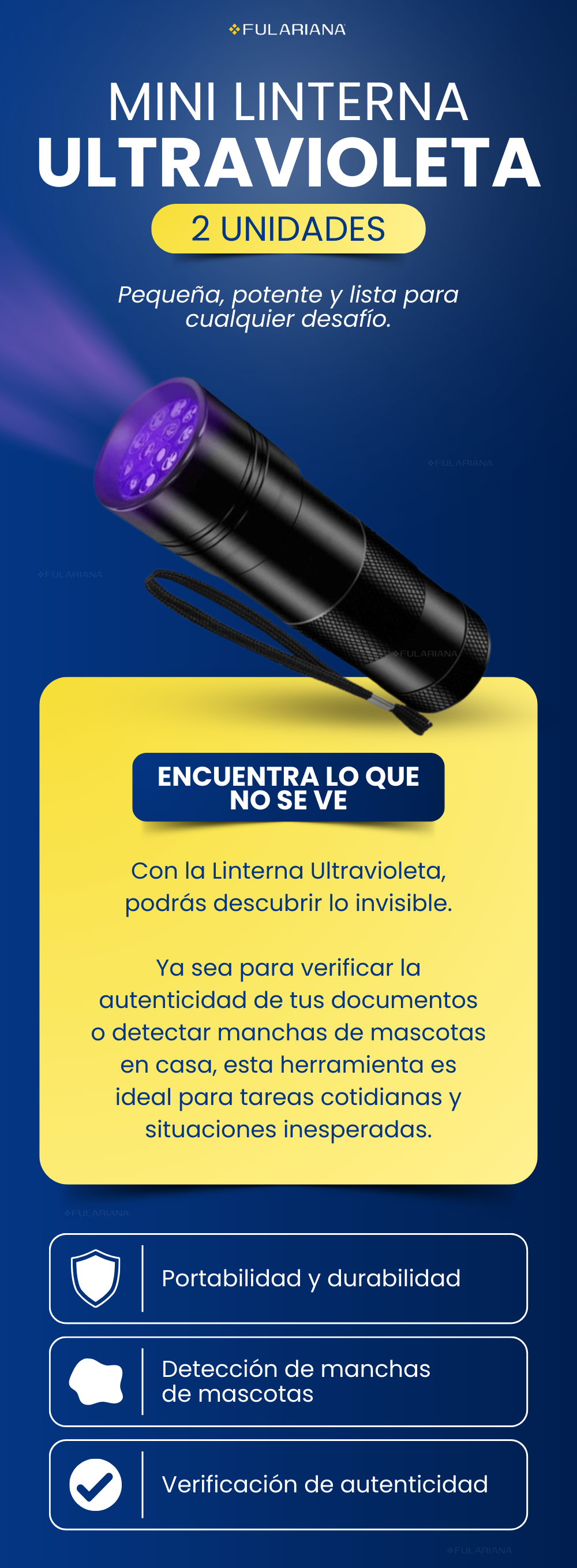 1 LP LINTERNA ULTRAVIOLETA VICENTE