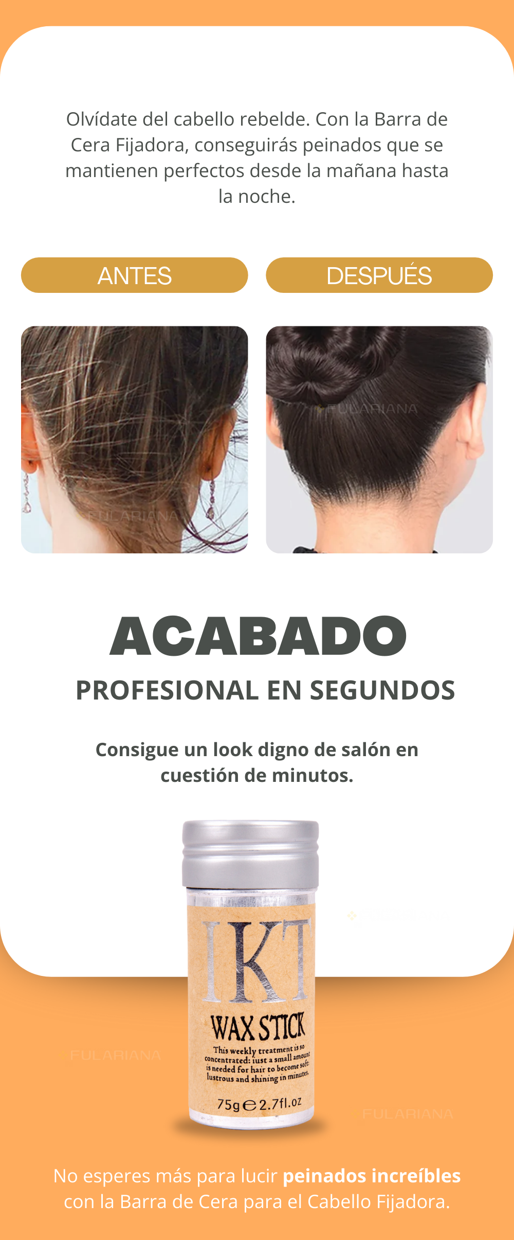 Barra de cera para el cabello fijadora 8 LP BARRADE CERA VICENTE PART 3