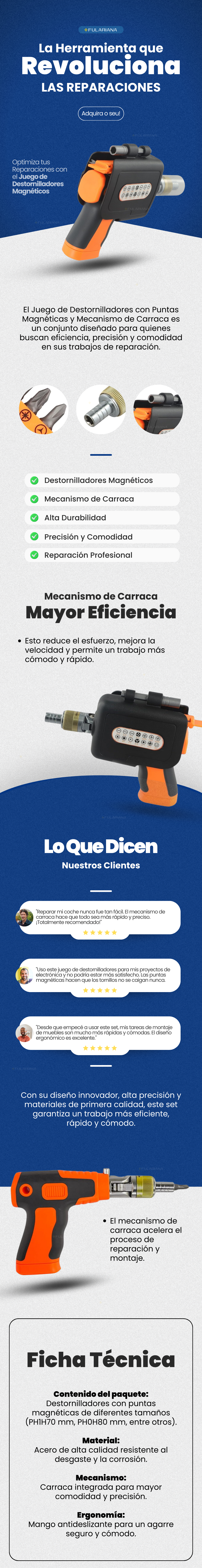 Set Destornillador Electrico con Puntas 5 LP SET DESTORNILLADOR VICENTE