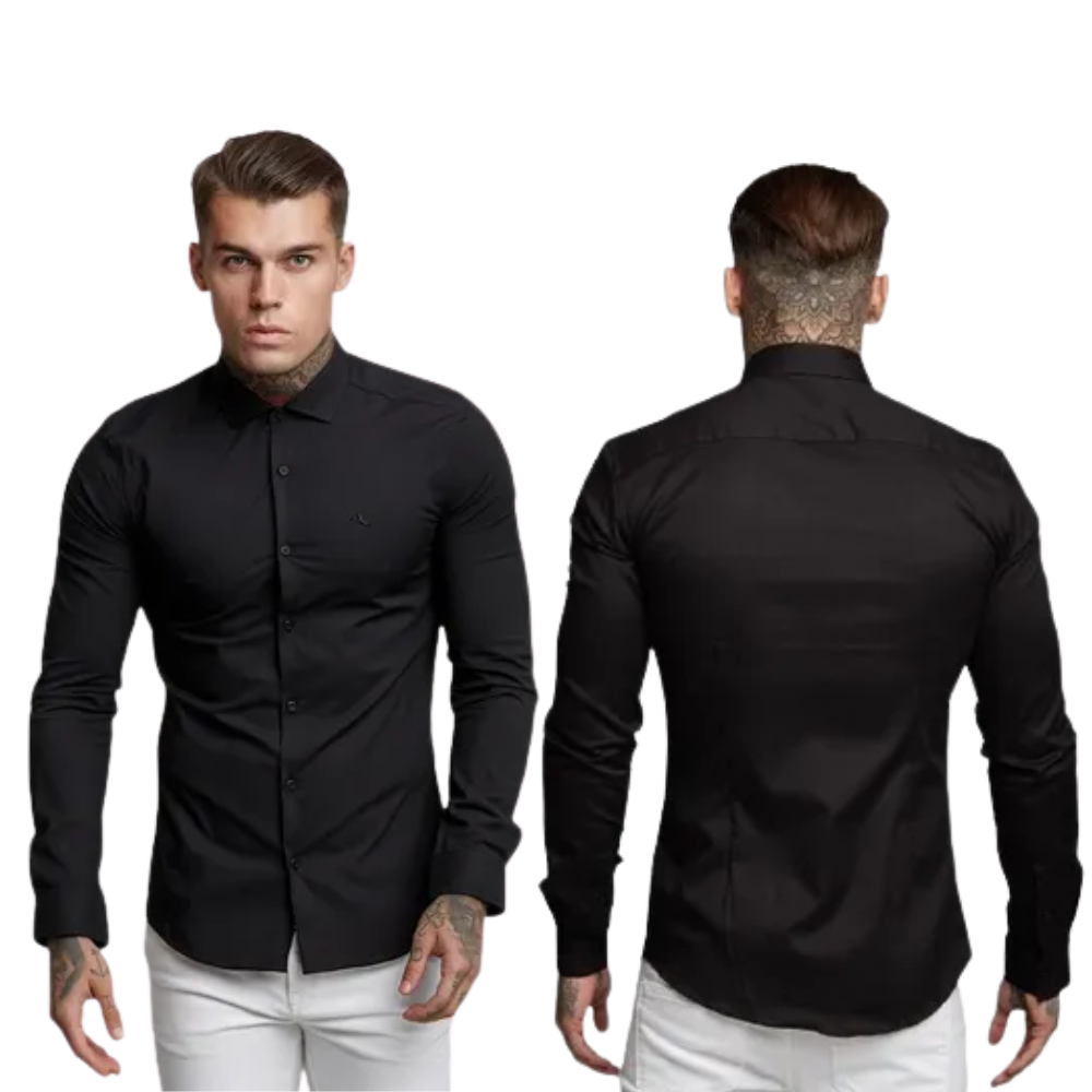 Camisa Manga larga unicolor cuello mao 6 Design sem nome 2025 05 16T092324.954